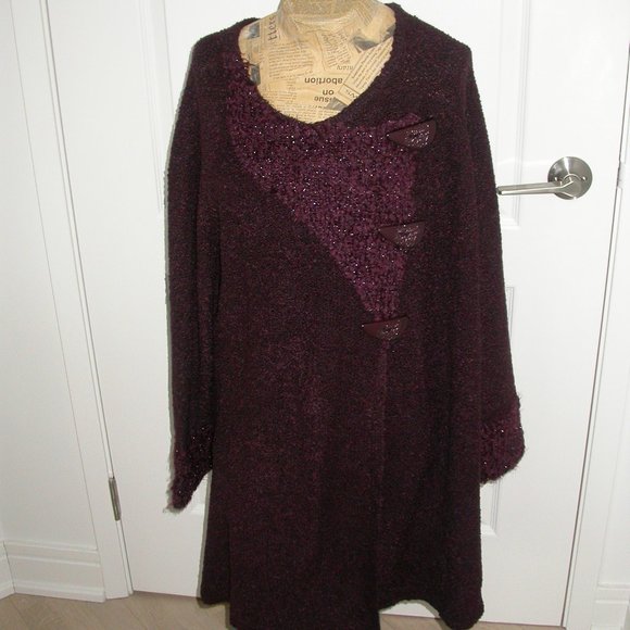 Sparkly Burgundy Sweater Dress - Picture 1 of 6